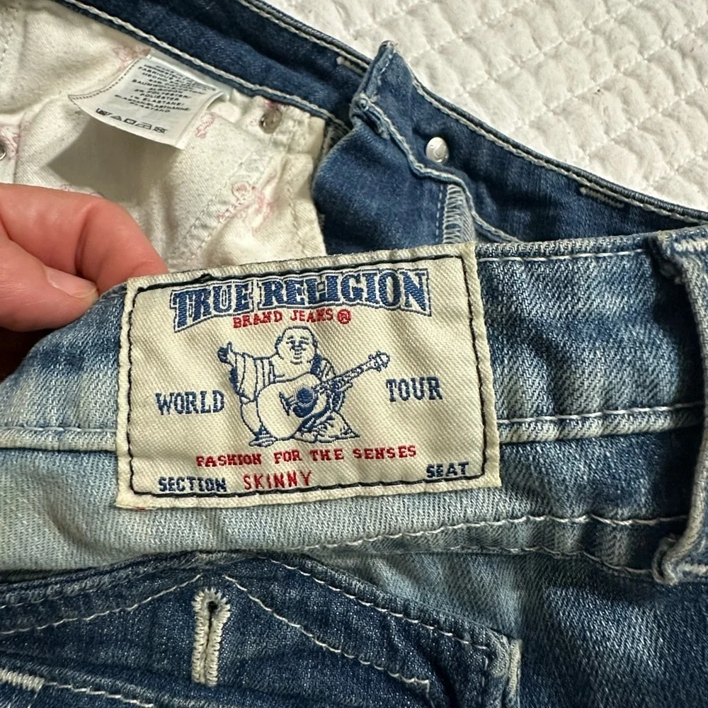 363 True Religion skinny jeans white washed bleached sz 25 - Picture 6 of 9